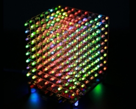 DIY Kit 3D Light Cube 8x8x8 RGB LED Cube Colorful Audio Spectrum Display